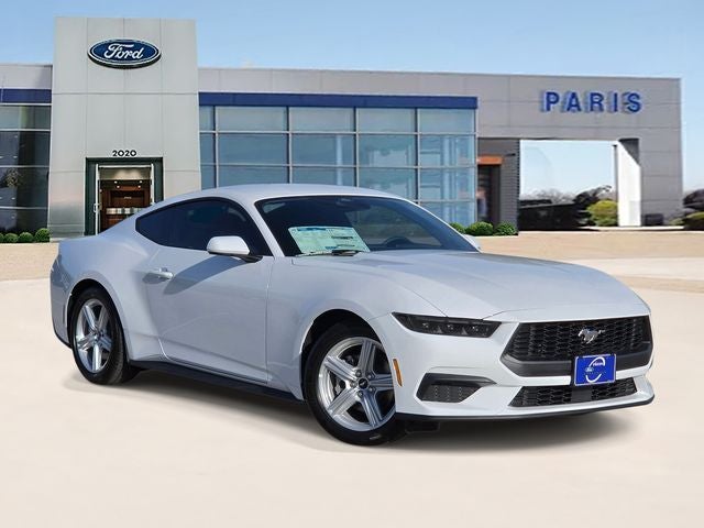 2026 Ford Mustang EcoBoost in Oxford White — front three-quarter view