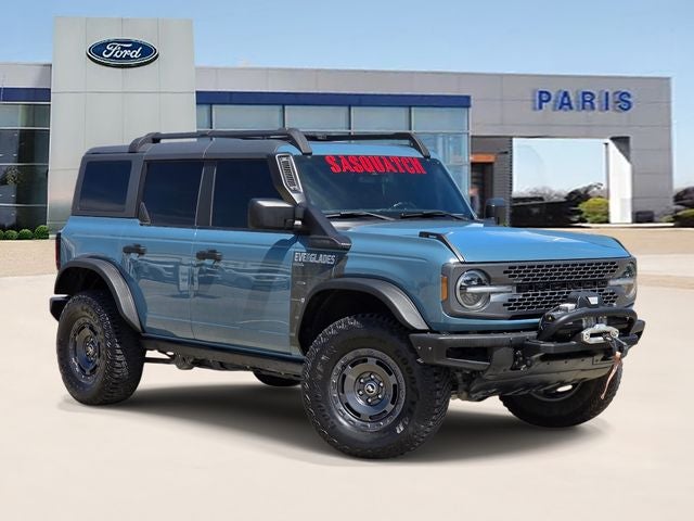2022 Ford Bronco Everglades in Area 51 — front three-quarter view