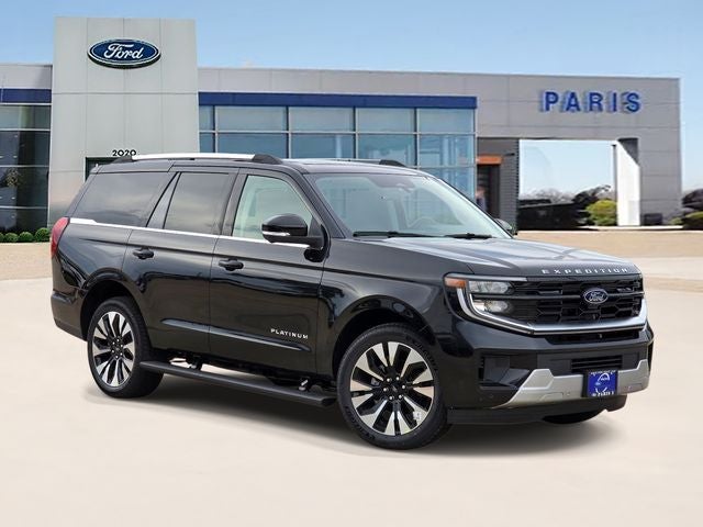 2026 Ford Expedition Platinum in Agate Black Metallic — front three-quarter view