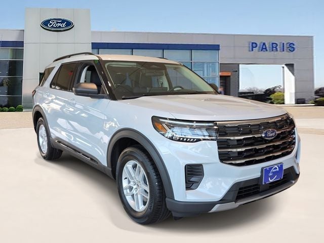 2026 Ford Explorer Active in Space White Metallic — front three-quarter view
