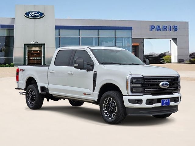 2026 Ford F-250SD Platinum in Star White Metallic Tri-Coat — front three-quarter view