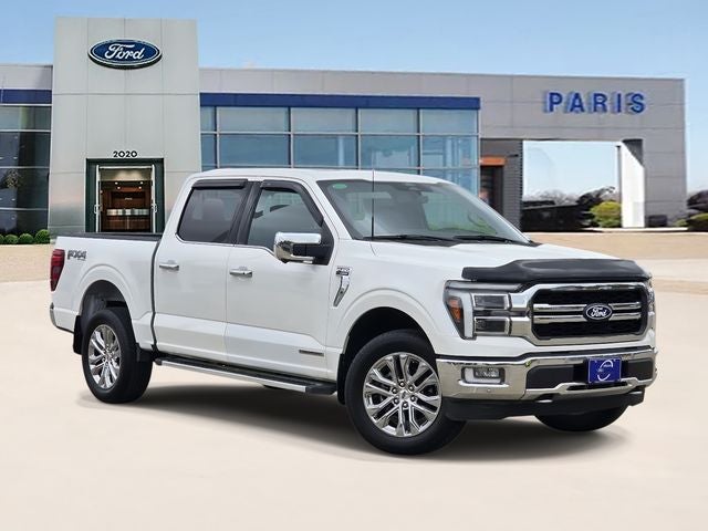 2024 Ford F-150 Lariat in White Metallic — front three-quarter view